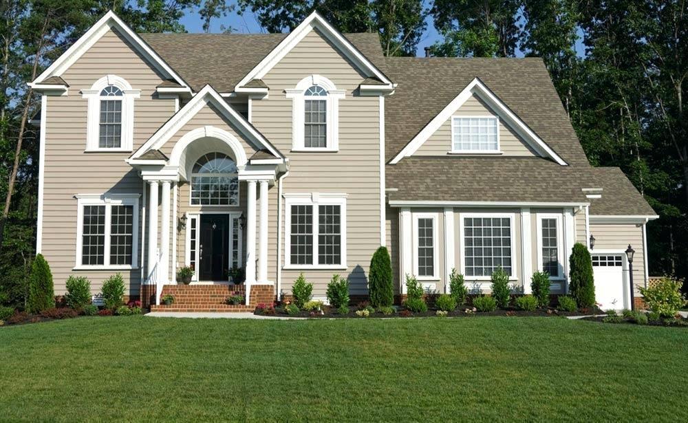 A fresh paint coated house in the suburbs.